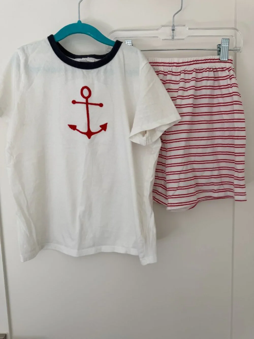 The Little White Company Nautical Anchor Short Pajamas Set of 2 Size 9-10 Yrs